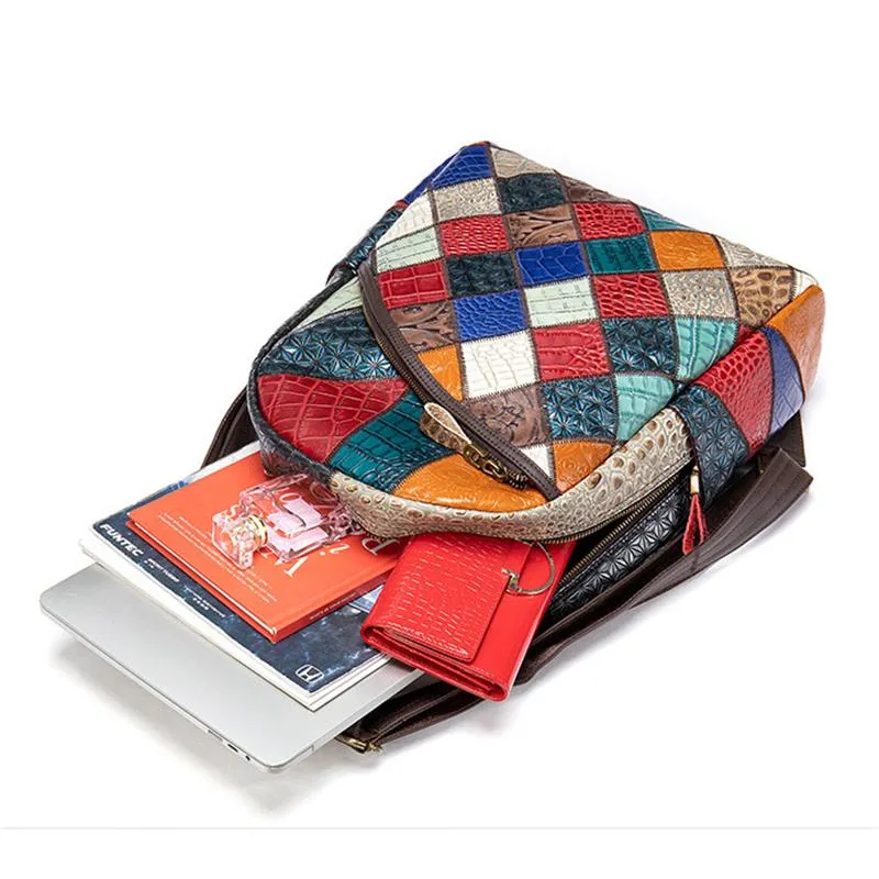 Womens Patchwork Personality Exquisite Chunky Trendy Large Capacity
