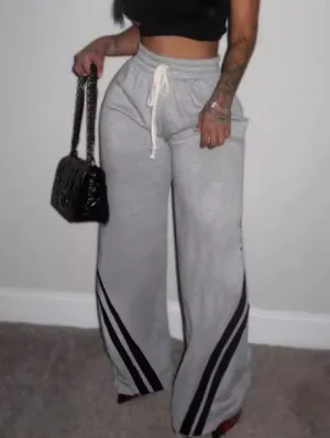 Women's Solid Color Lace Up Loose And Fashionable Casual Sports Pants
