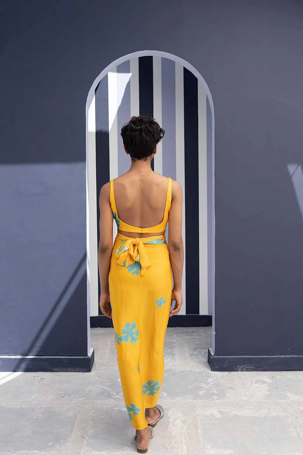 YAM   I   Bilbao GULCHINI SKIRT SET 2  (BLOUSE & SKIRT) SATIN YELLOW YAMBILLIE09