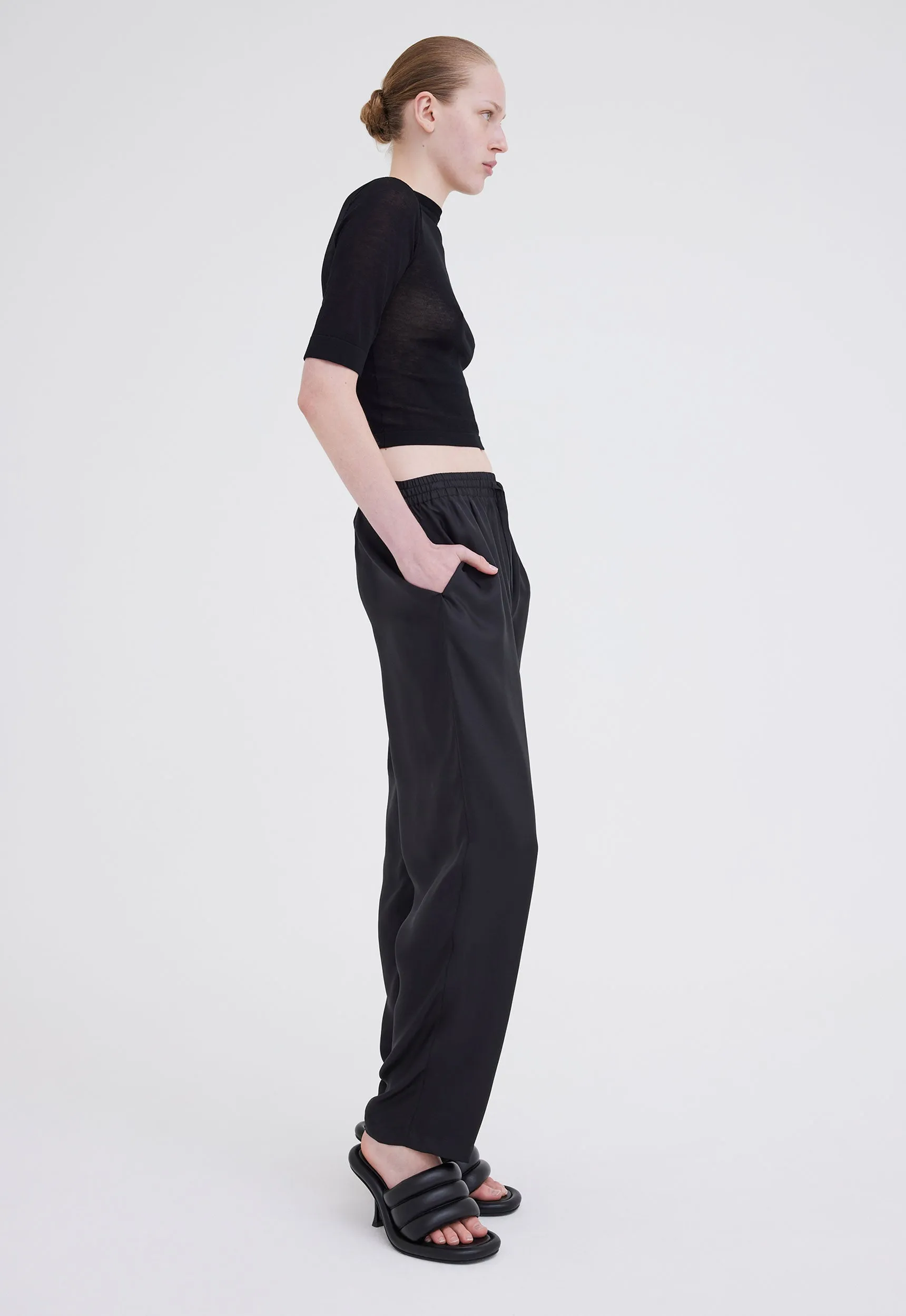Yuki Silk Pant - Black