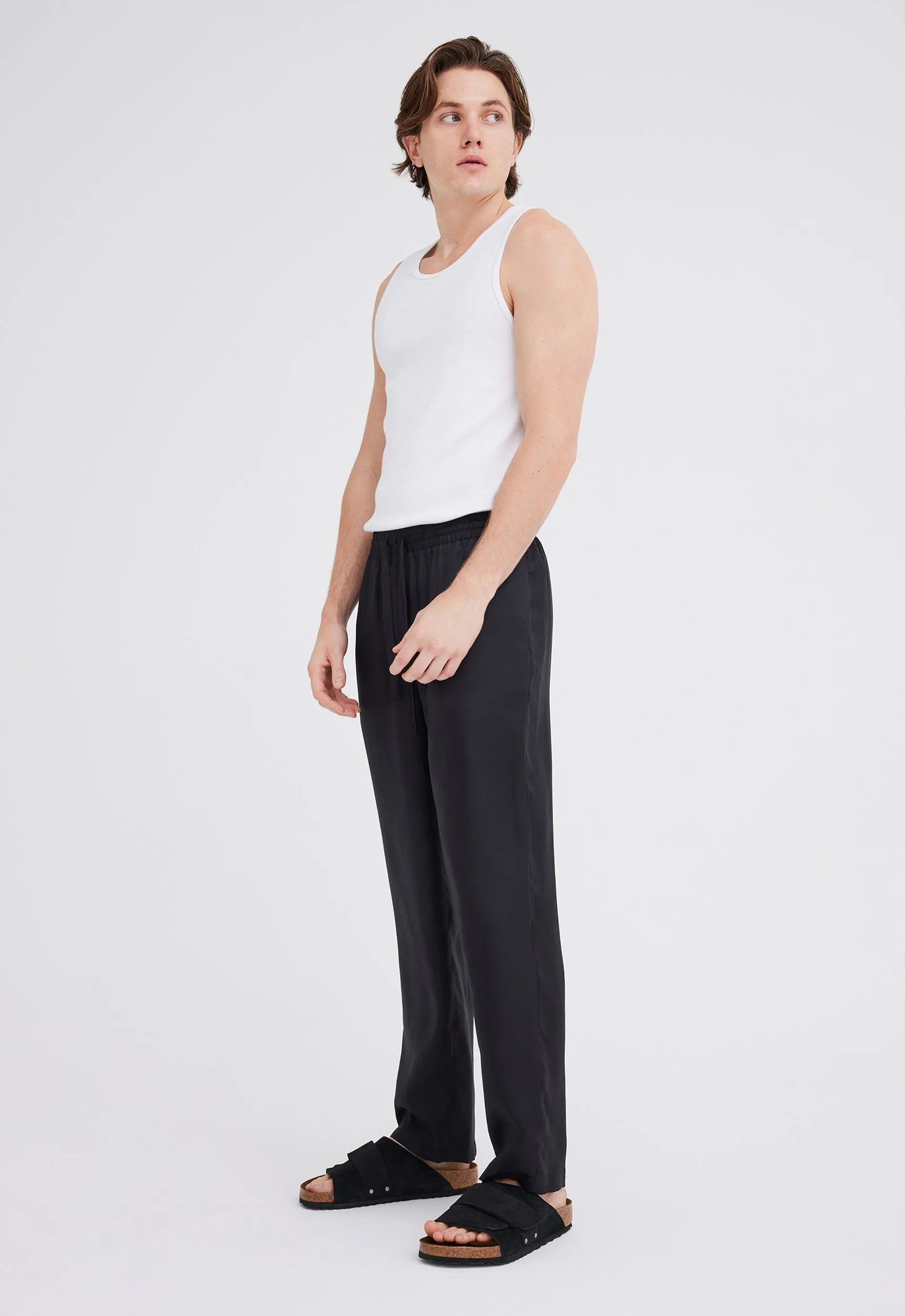 Yuki Silk Pant - Black
