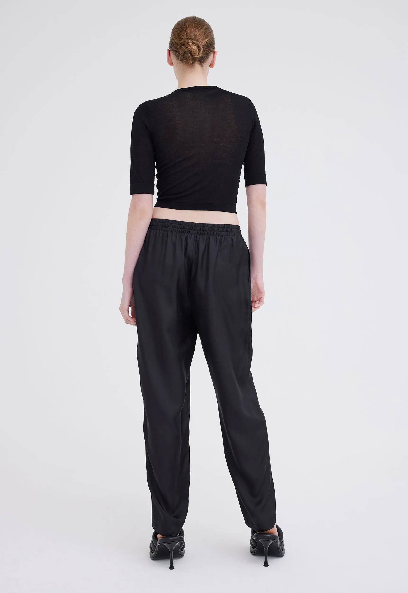 Yuki Silk Pant - Black