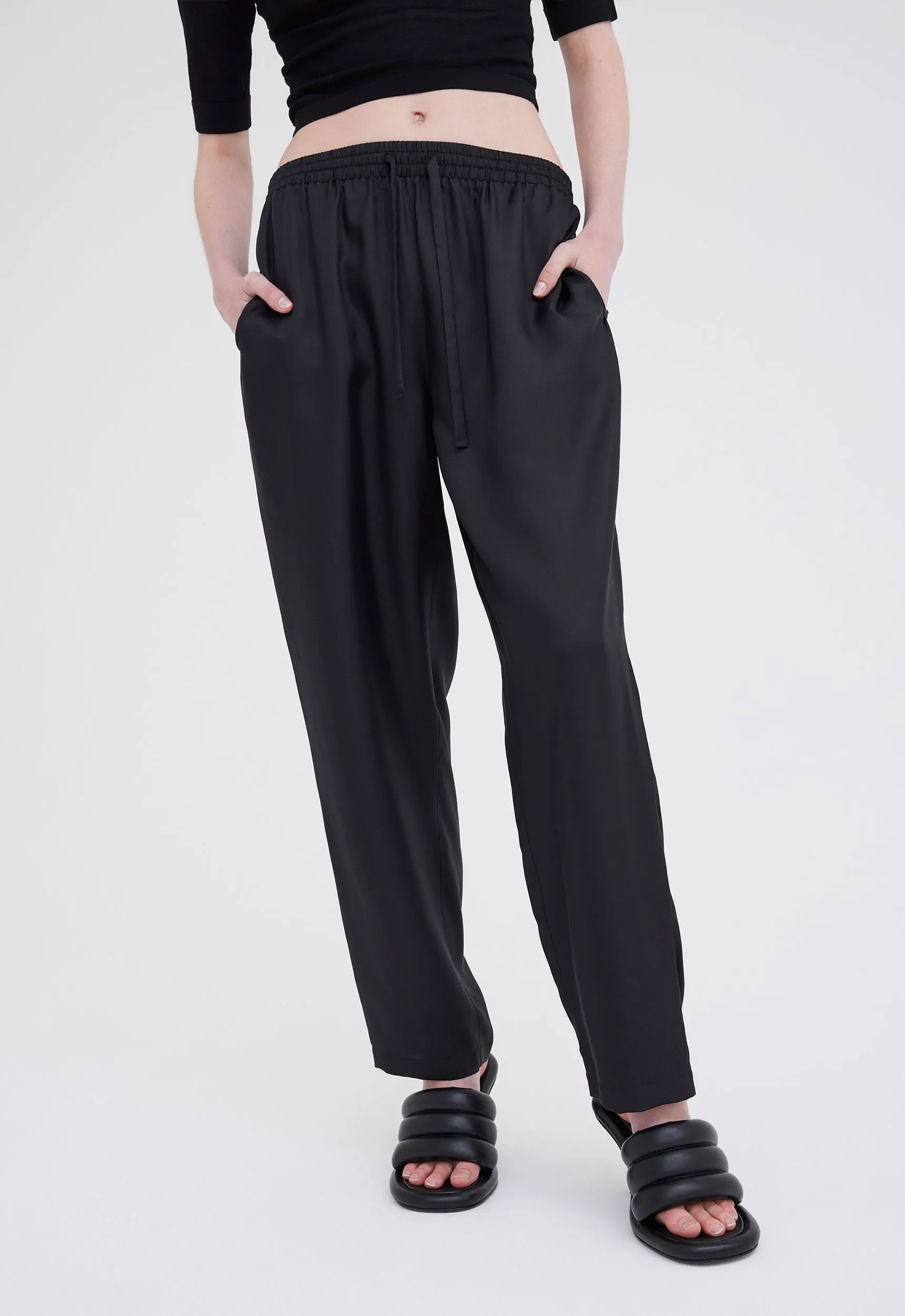 Yuki Silk Pant - Black