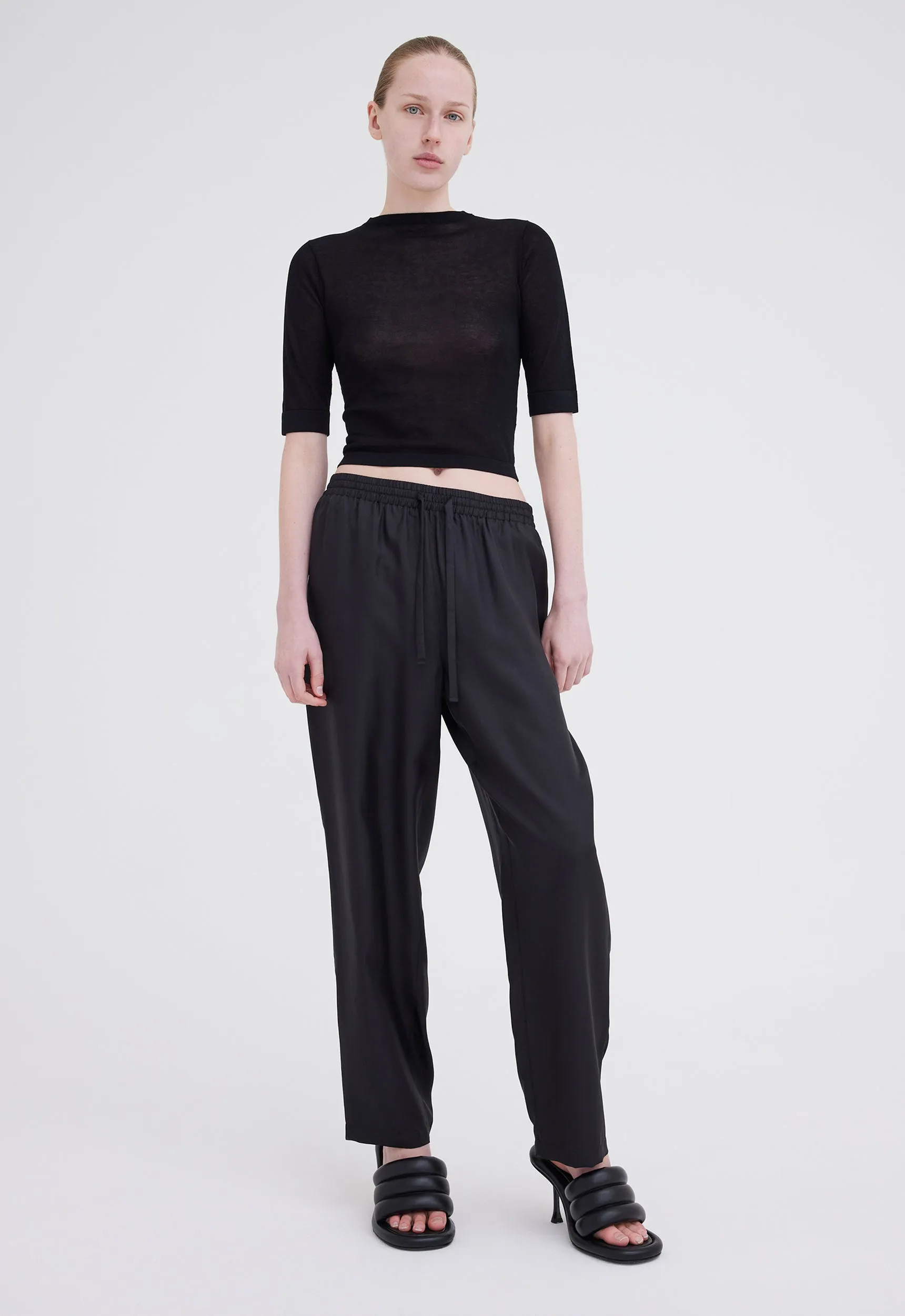 Yuki Silk Pant - Black