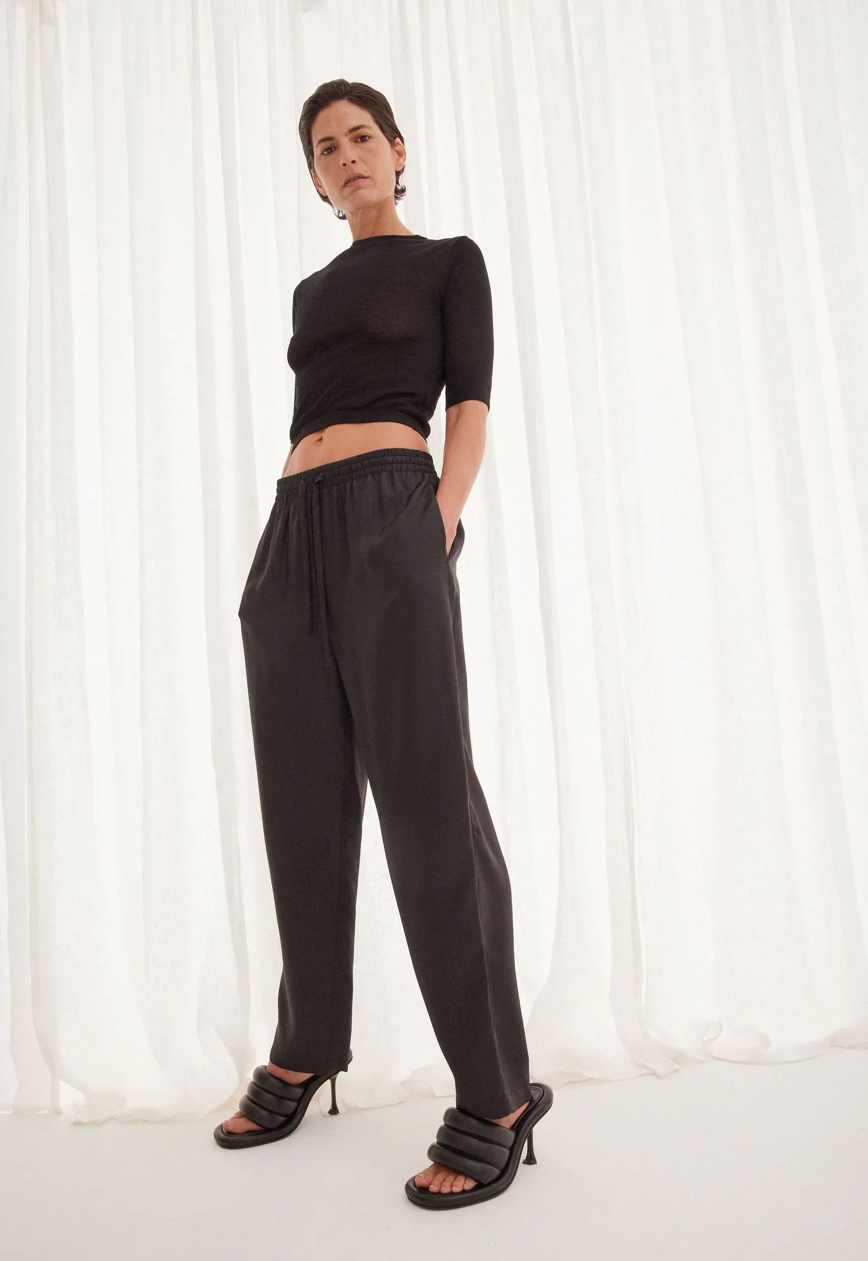 Yuki Silk Pant - Black
