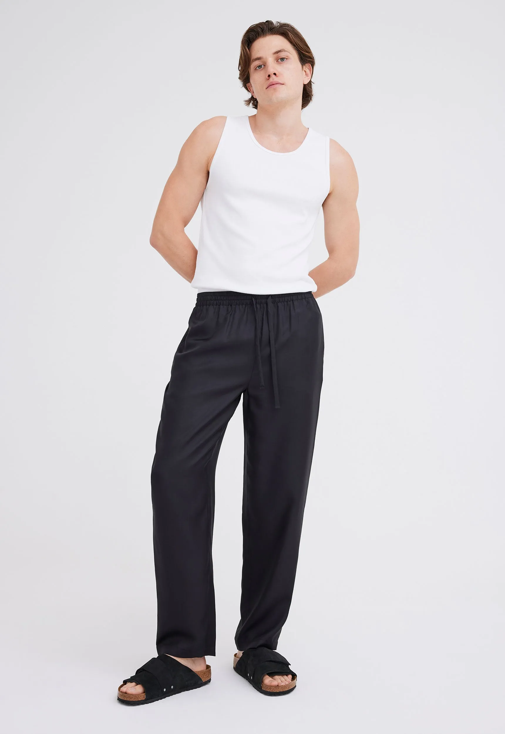 Yuki Silk Pant - Black