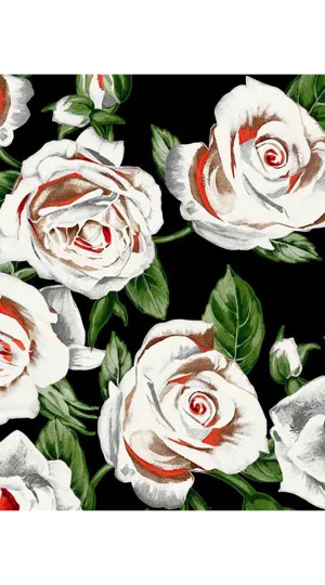 Zelda Skirt Long Length Cotton Stretch (White Rose Bright)