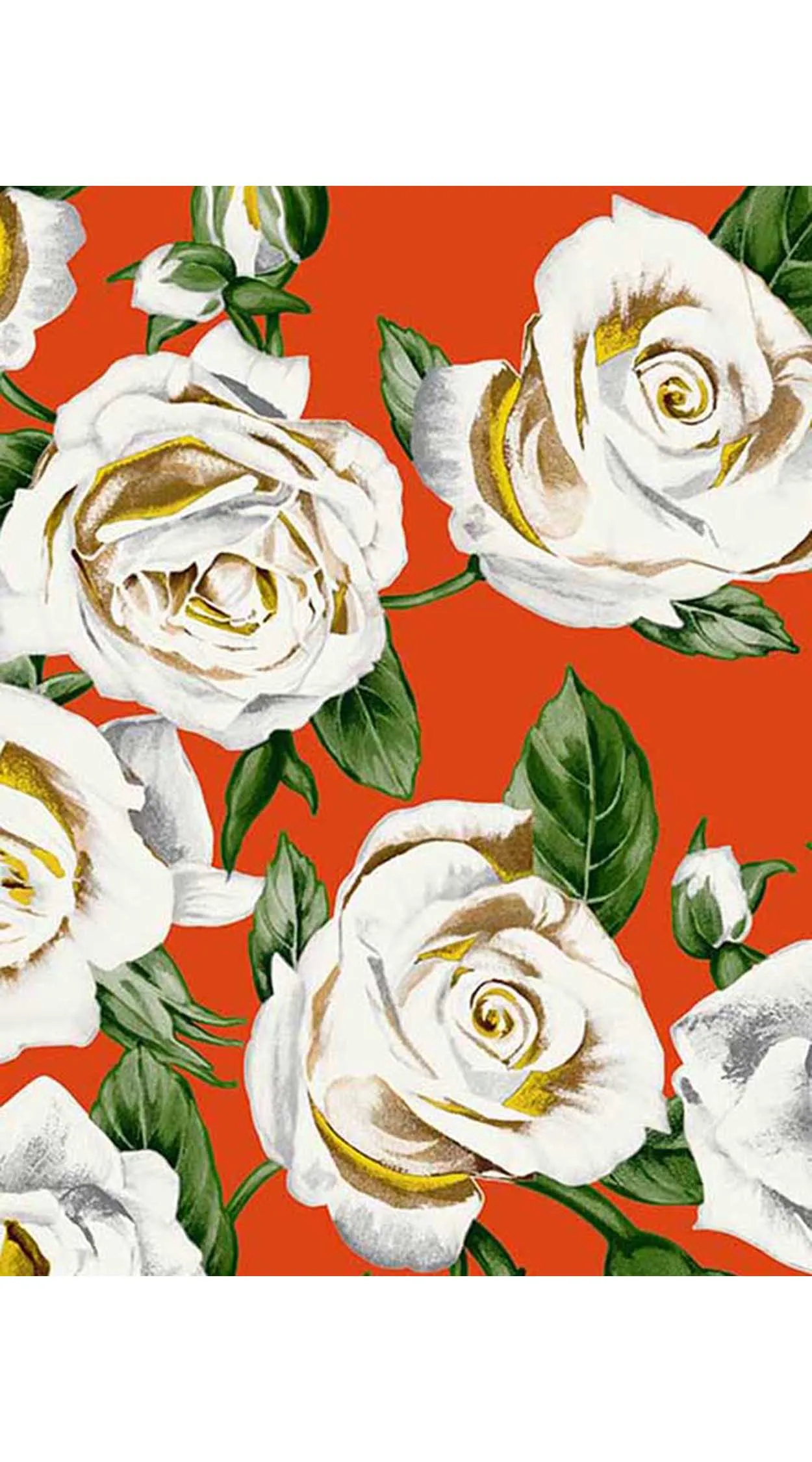 Zelda Skirt Long Length Cotton Stretch (White Rose Bright)