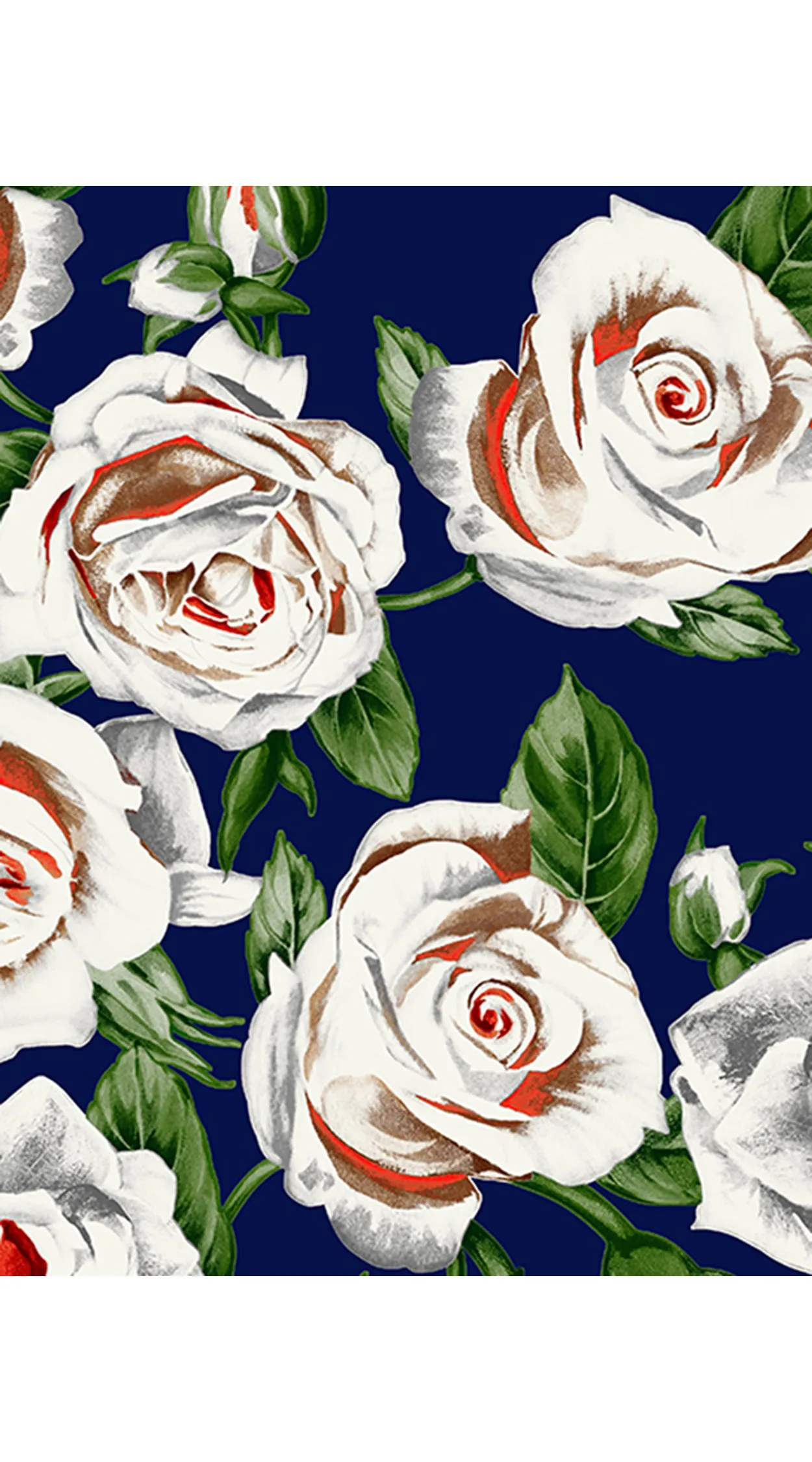 Zelda Skirt Long Length Cotton Stretch (White Rose Bright)